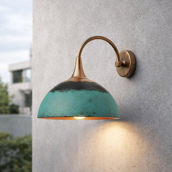 Green Patina Copper Wall Sconce