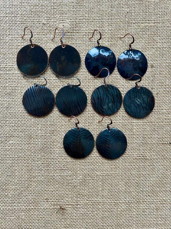 Black Patina Rolled Earring