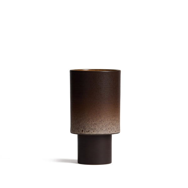 Stack Table Lamp Small in Vanilla Bean and Matte Brown