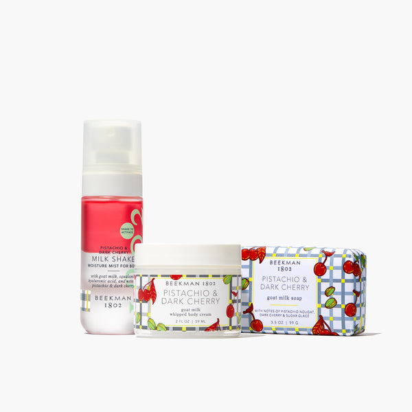 Sweet Treats Pistachio & Dark Cherry Bodycare Trio