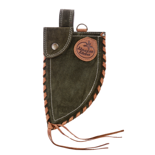 Olive Leather Sheath for Serbian Chef Knife