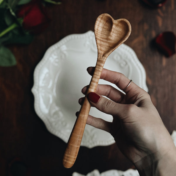 RTS Heart Spoon G, Fancy Tiger Maple
