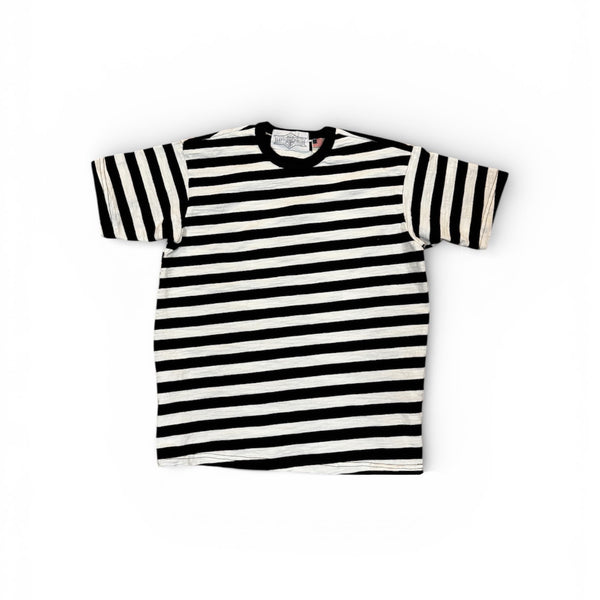 Black & White striped Prison tee (heavyweight loop wheel (Tsuri Knit) tee)