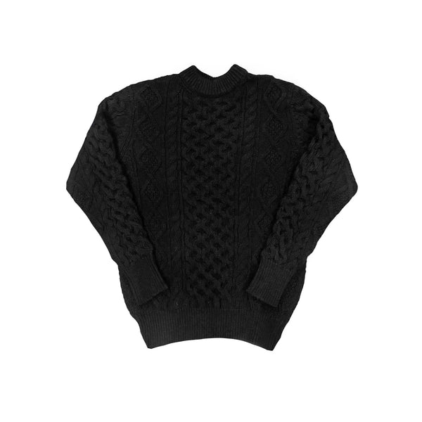 Steve McQueen Black Donegal Irish Wool Sweater
