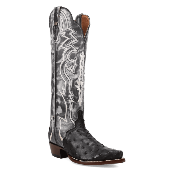 WESTERN GRACE FULL QUILL OSTRICH BOOT