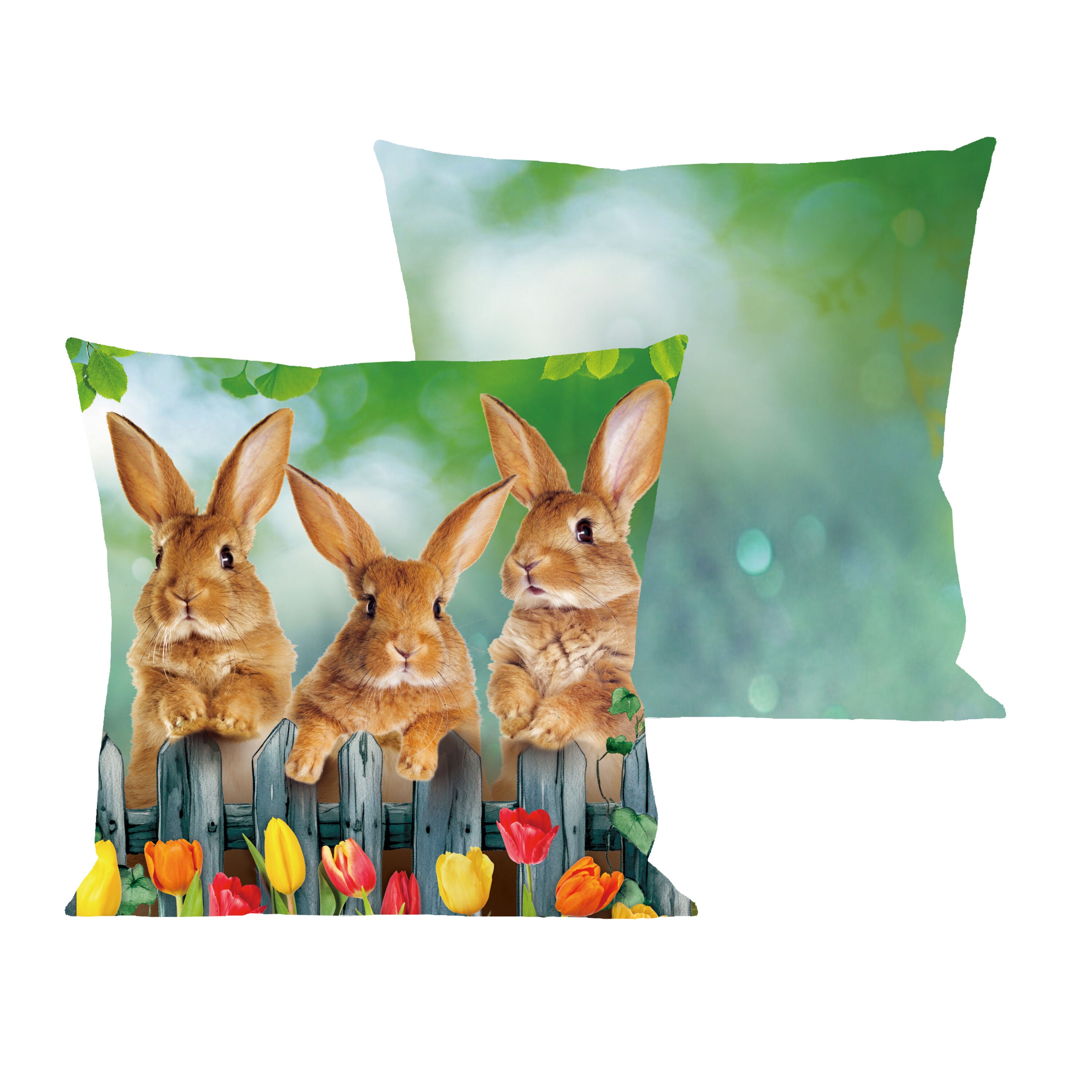 Whimsy Bunny Trio Pillow Cover