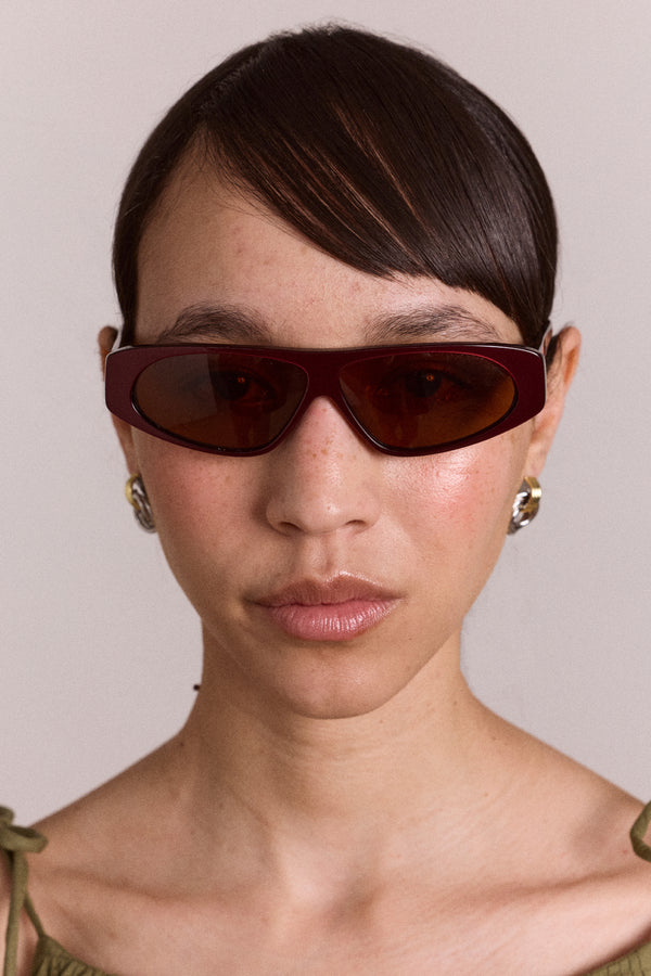 mateo sporty sunglasses - metallic plum