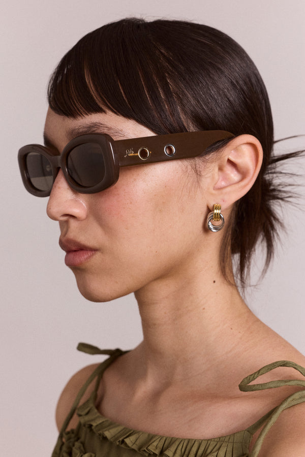 faye eyelet sunglasses - chocolate