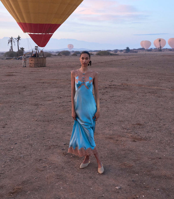 MARCELLE DRESS -- DEEP AQUAMARINE