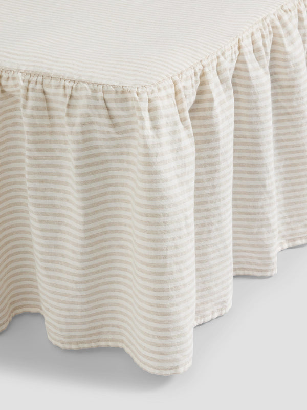 Oatmeal Stripe 100% Linen Valance