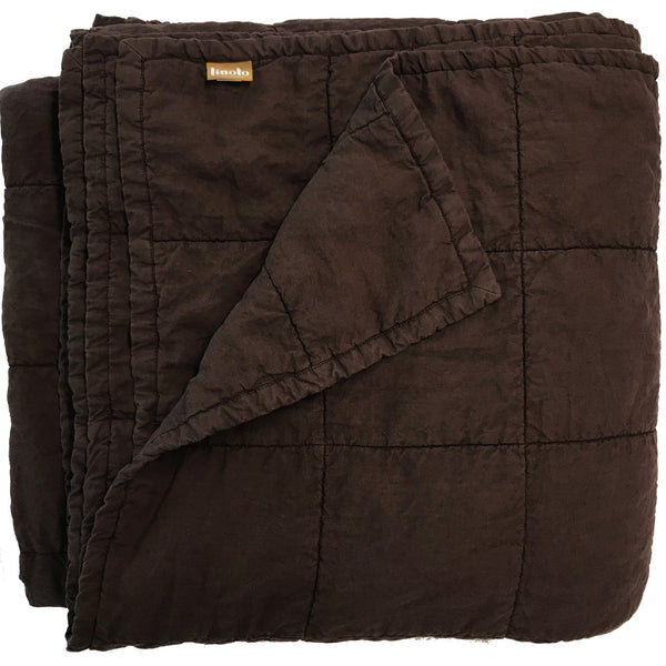 Sale Espresso Quilted Linen Coverlet 8" King