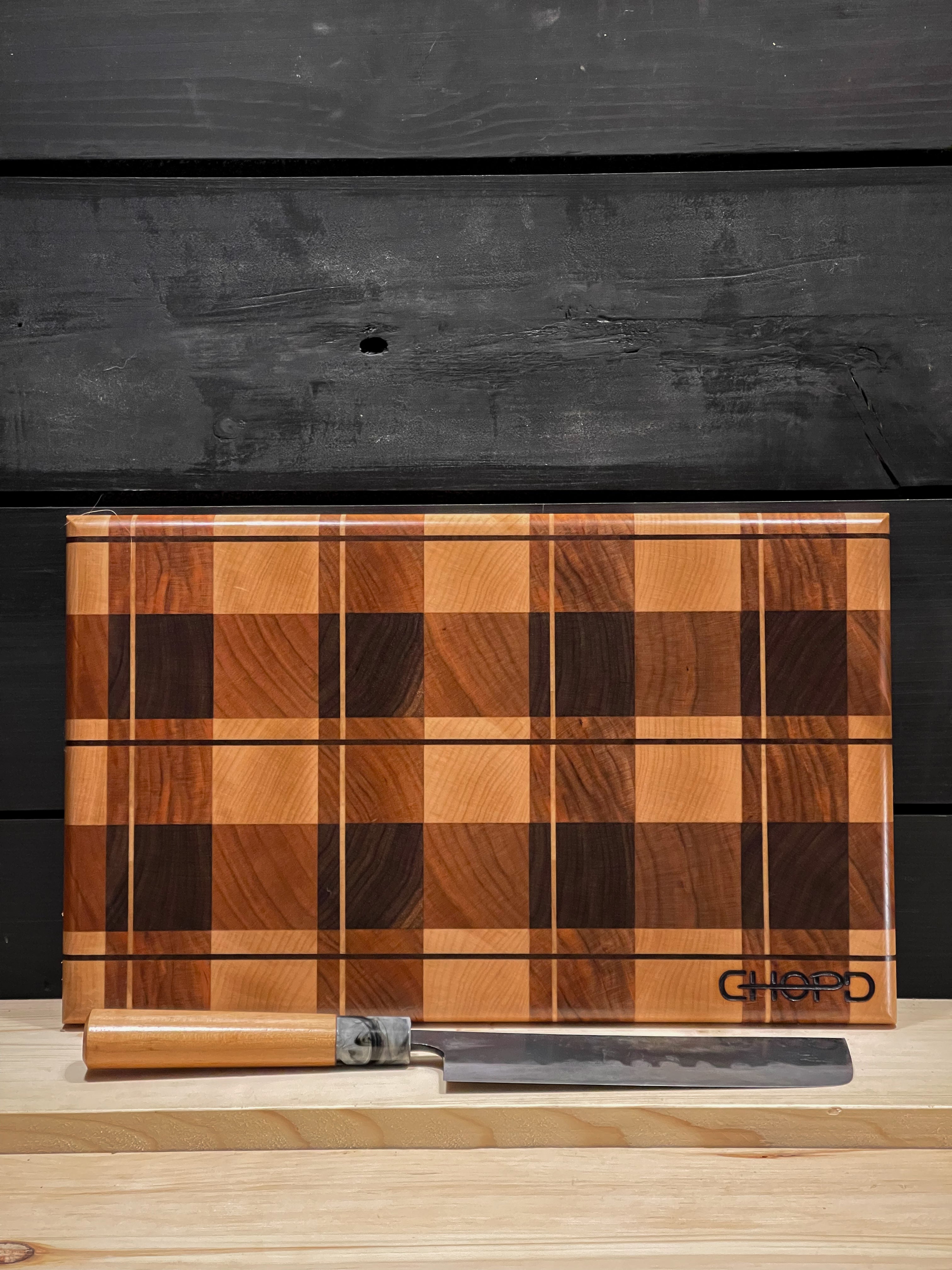 Small Plaid End Grain Prep Board (14" x 8.5" x 1")