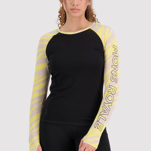 Bella Merino Long Sleeve - Limelight Camo / Black