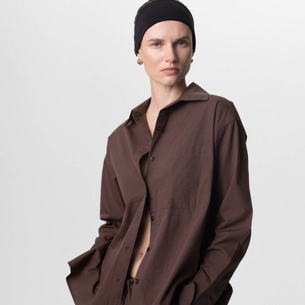 Organic Poplin Long Sleeve Button Down