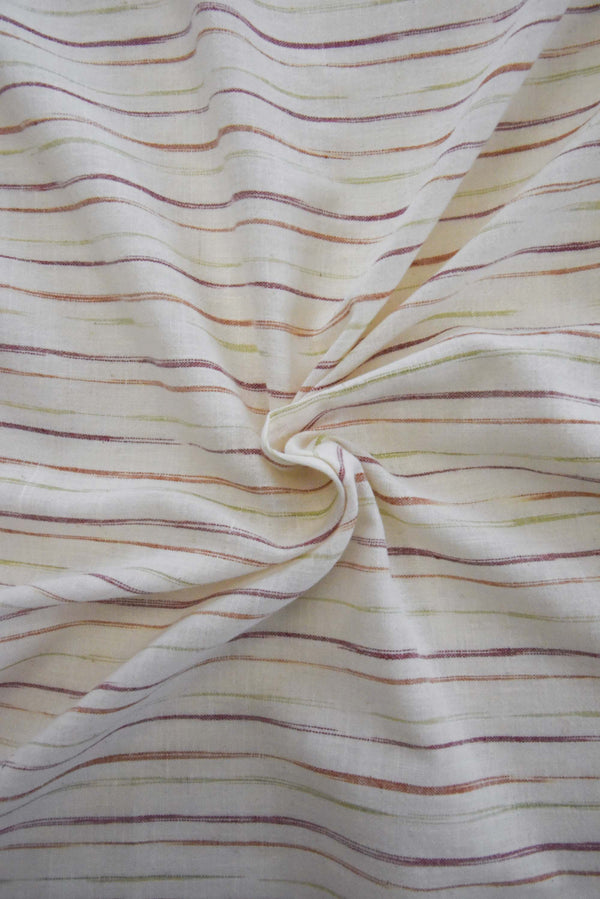 Organic Plant-Dyed Fabric - Multicolor Stripes
