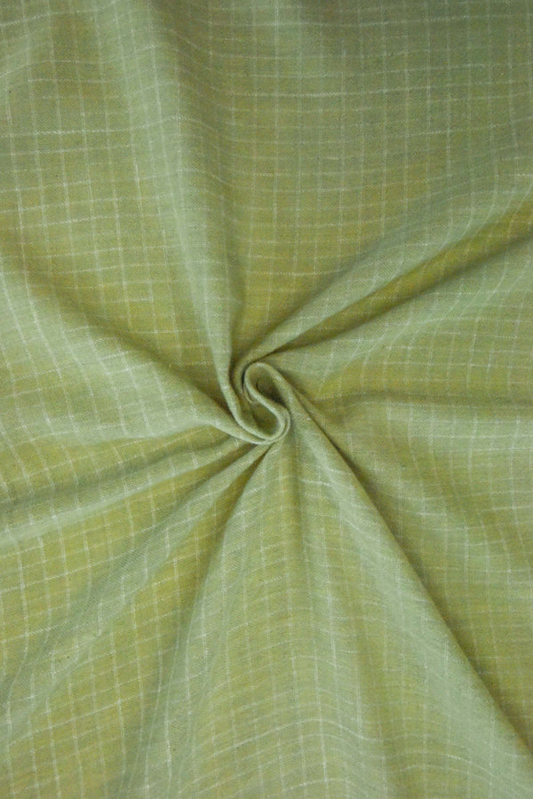 Organic Plant-Dyed Fabric - Green Squares