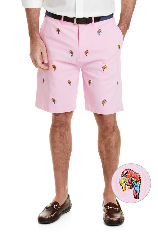 Cisco Short Stretch Twill PInk with Party Parrot