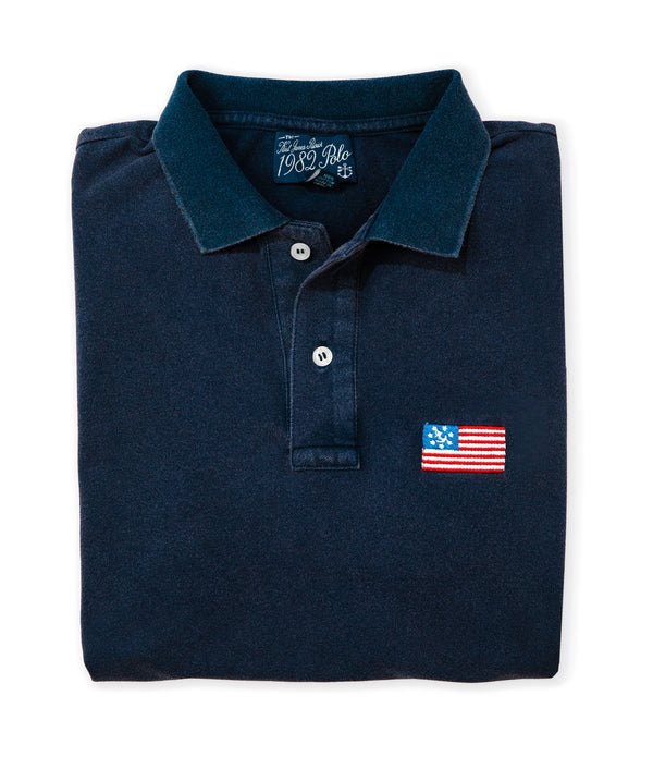 American Yacht Flag Polo in Navy