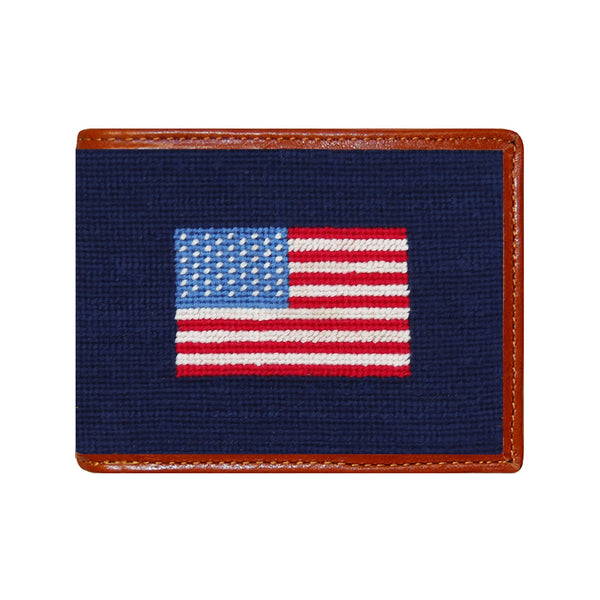Smathers & Branson American Flag Needlepoint Card Wallet