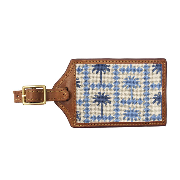 Palms Luggage Tag (Light Khaki-Steel Blue)