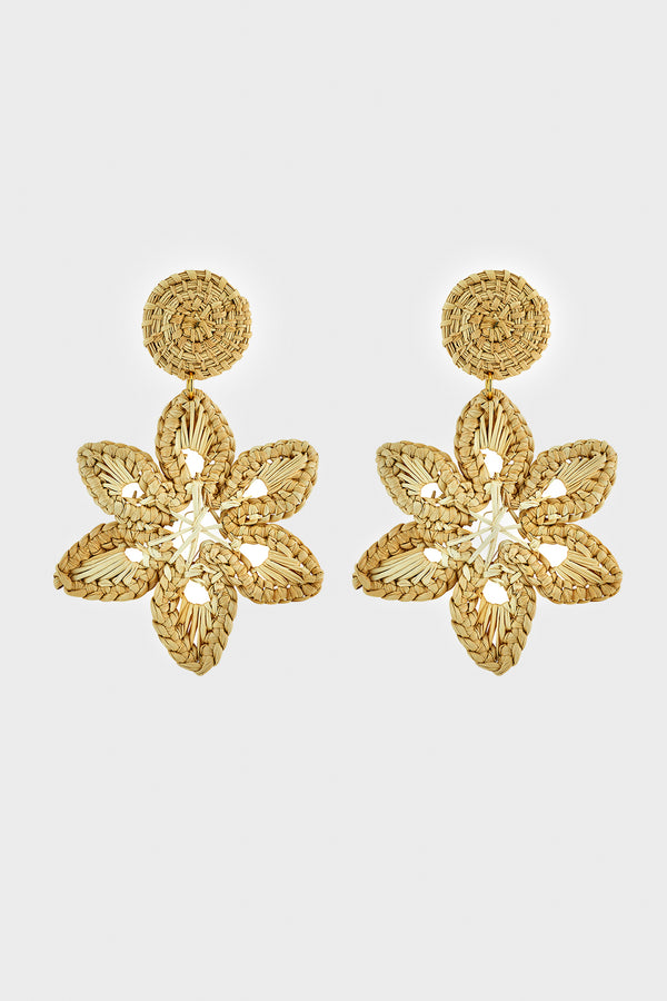 Natural Celine Rattan Earrings