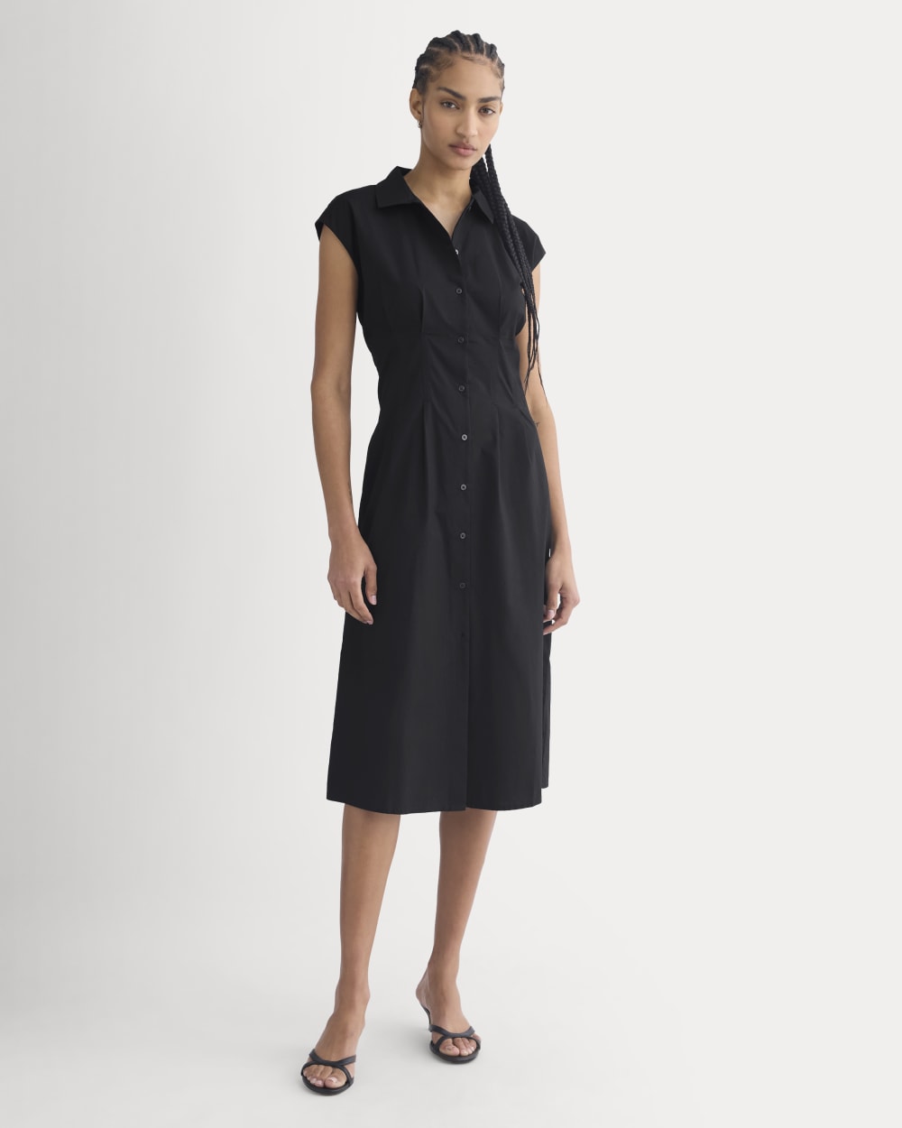 Muscle Shirtdress in Lightweight Cotton | Black