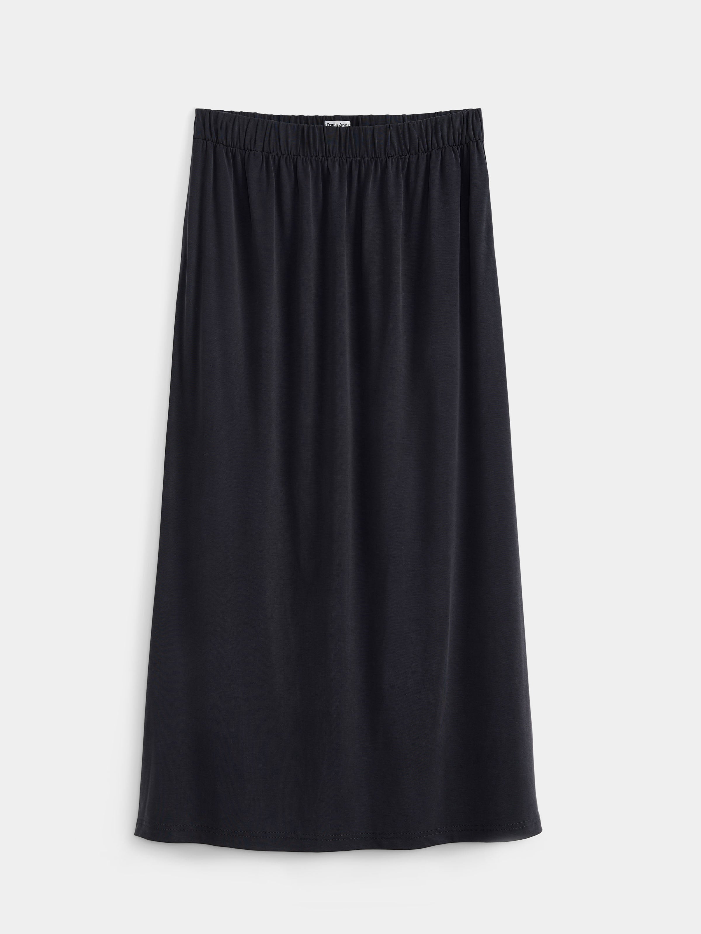 The Fluid Midi Skirt in Black