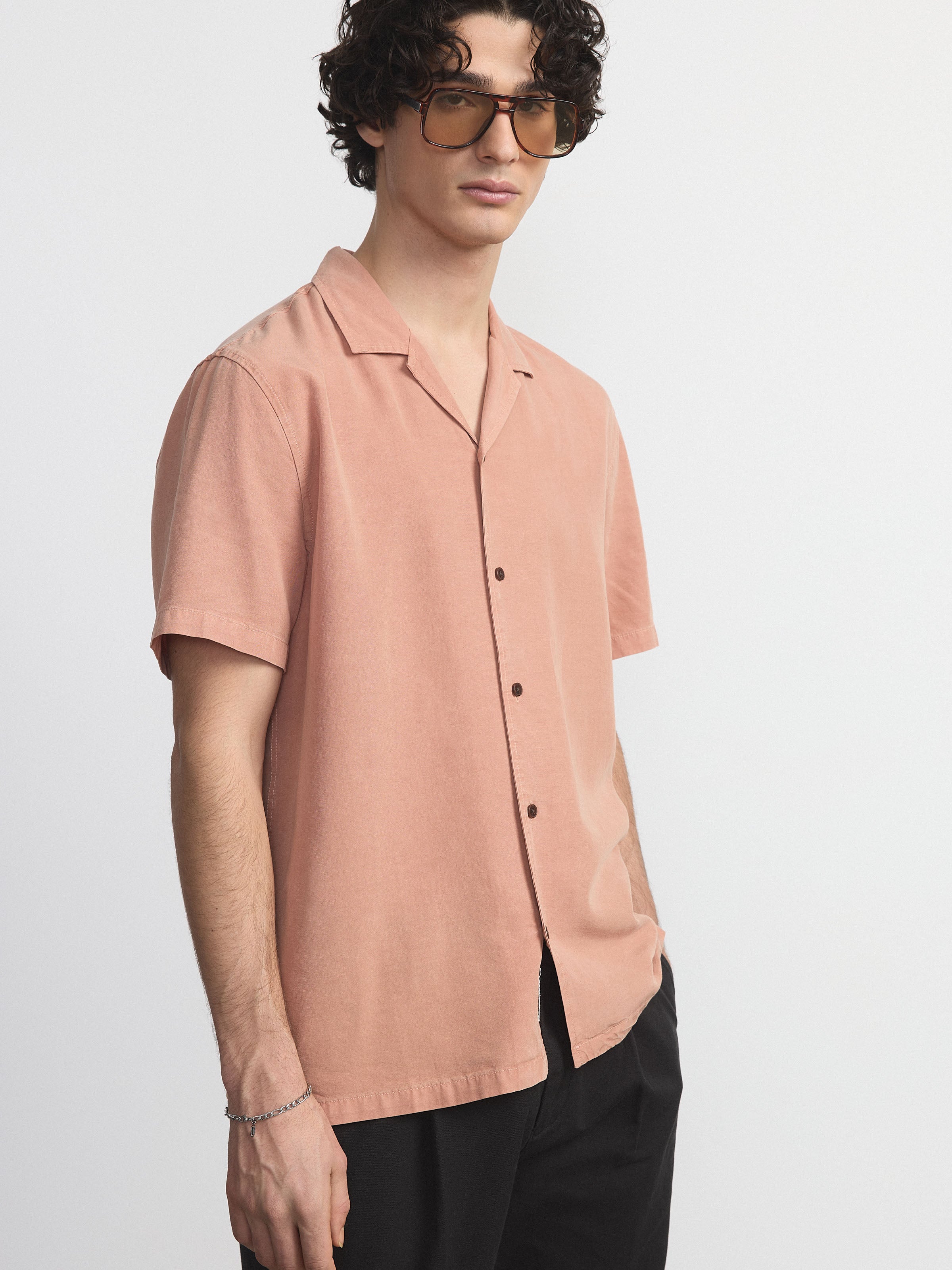 The Solid Camp Collar Shirt in Sienna
