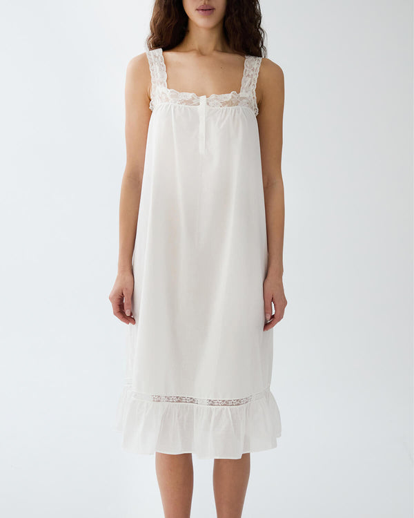 The Fleur Slip: Cotton Voile White