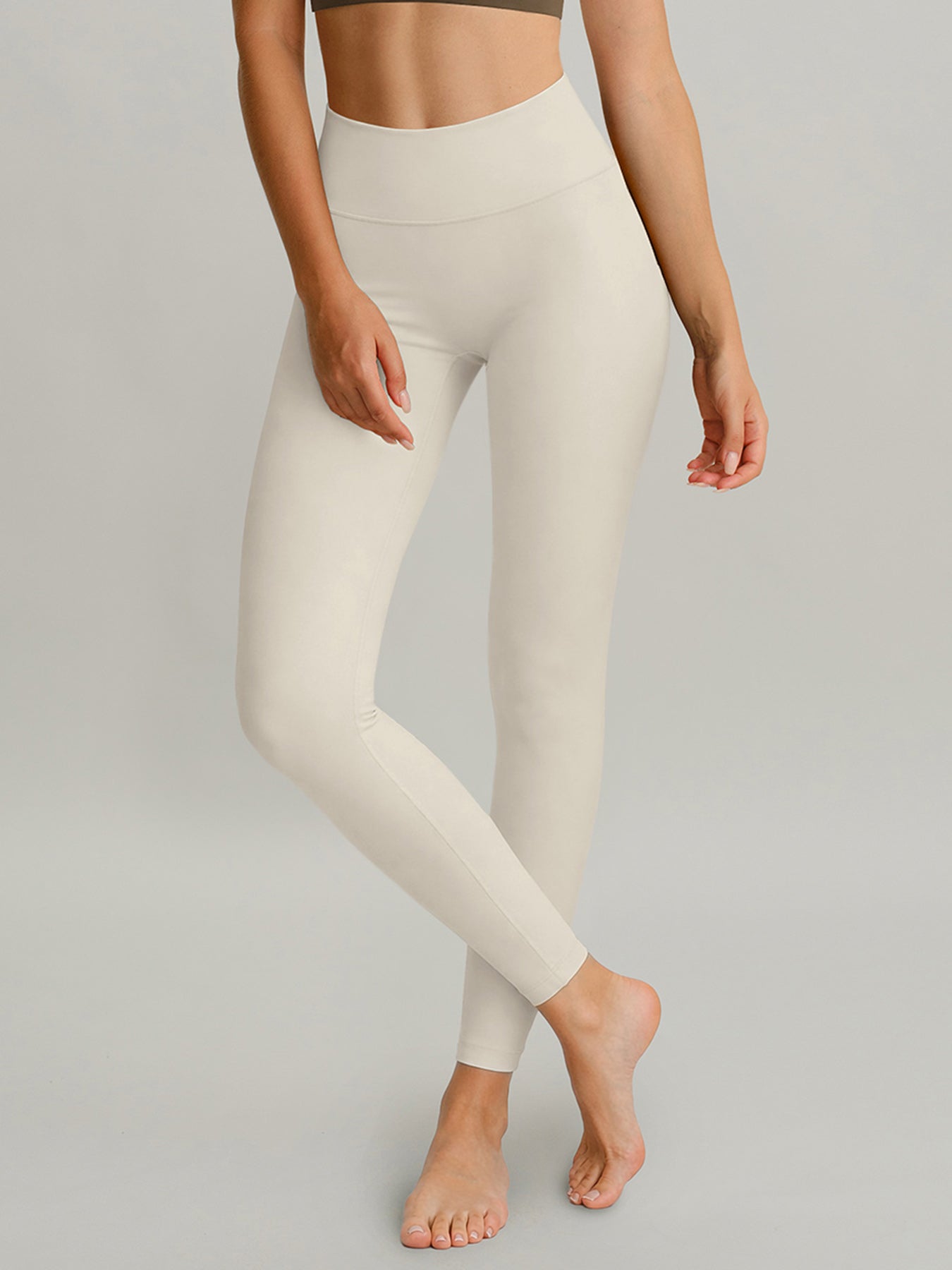 Ivory High Waisted Leggings 24"