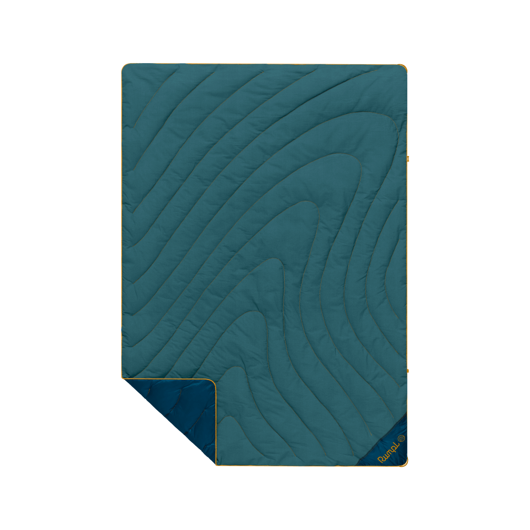 Campfire Puffy Throw Blanket - Sage Navy