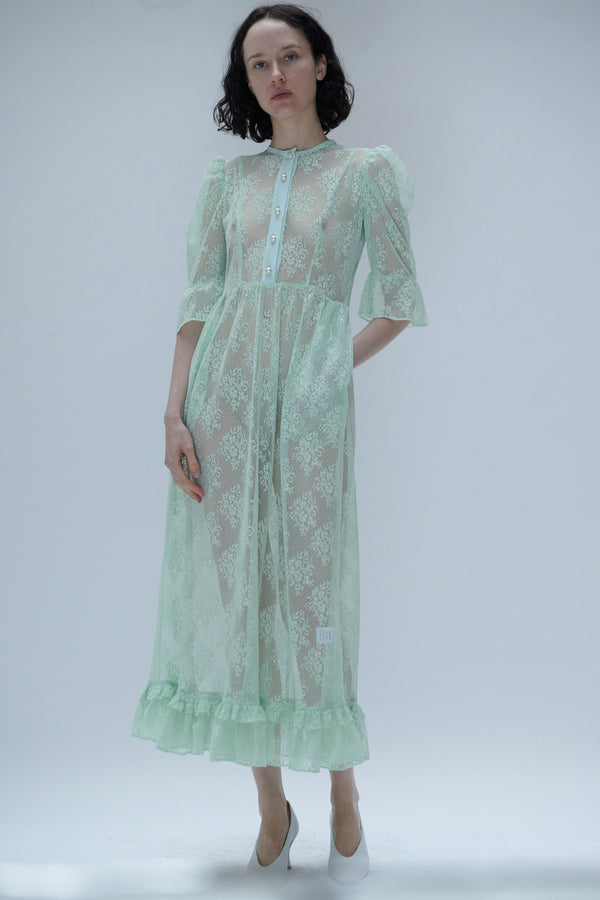 Ella Dress in Mint Lace