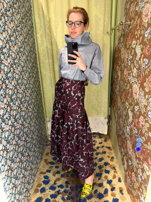 Cyn Skirt in Smoky Merlot Floral