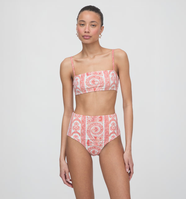 The Juno Bikini Set - Coral Corsica Paisley