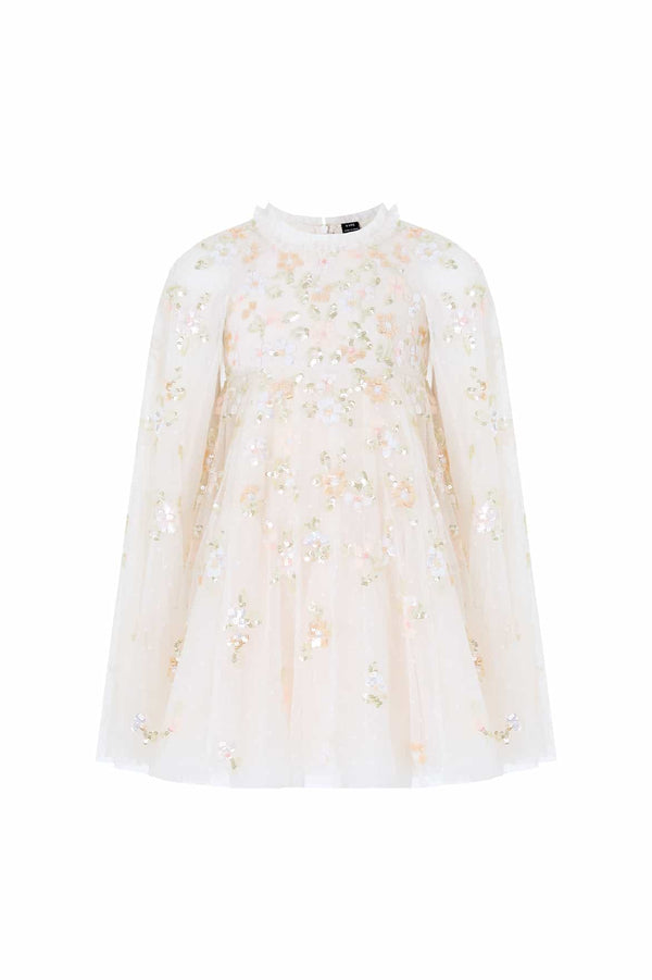 Freesia Shimmer Cape Kids Dress