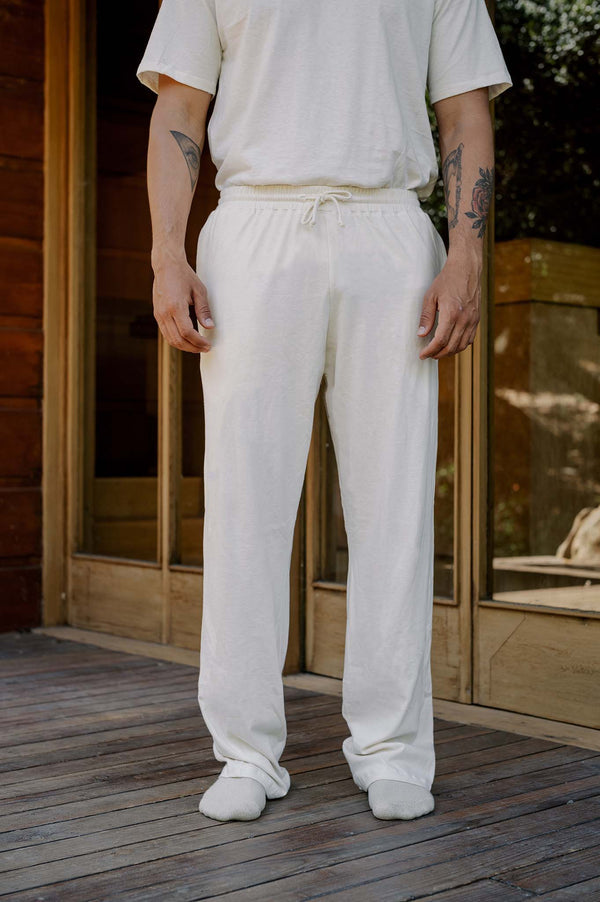 Men's Organic Straight Leg Lounge Pants in Natural