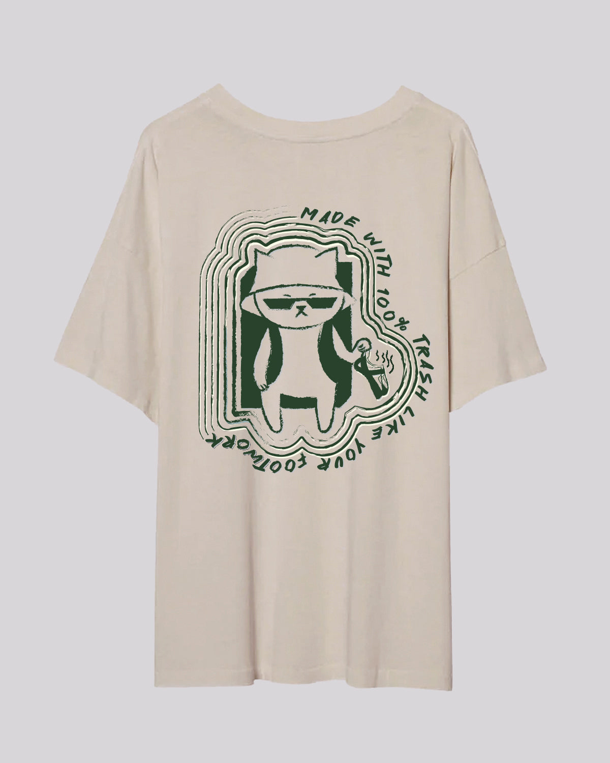 Trash Like Your Footwork | Oversized Tee | Cream