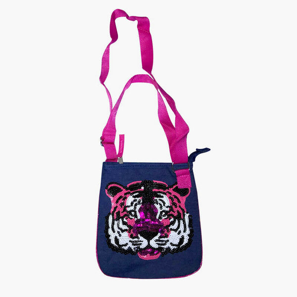Y2K Aesthetic Denim Bag Sequin Tiger