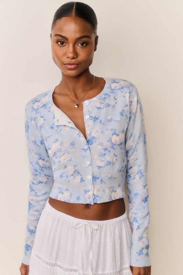 Adeanne Heirloom Print Cotton Cardigan