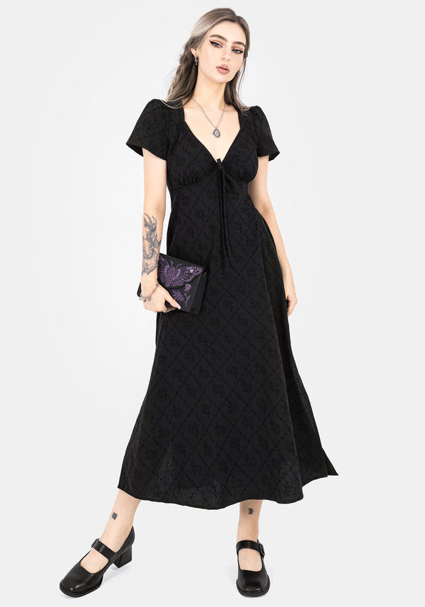 Polgara Floral Jacquard Midaxi Dress