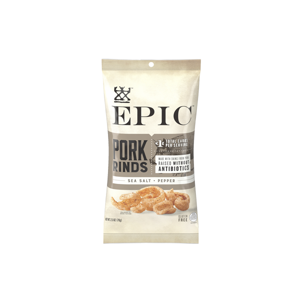 Sea Salt & Pepper Pork Rinds (Box of 12)