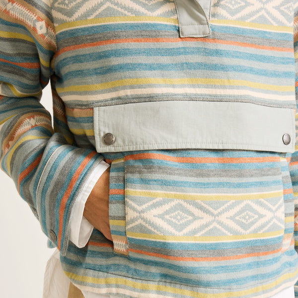 Pendleton Women's Doublesoft Half-Snap Pullover Teal Multi Stripe - TM647-84013