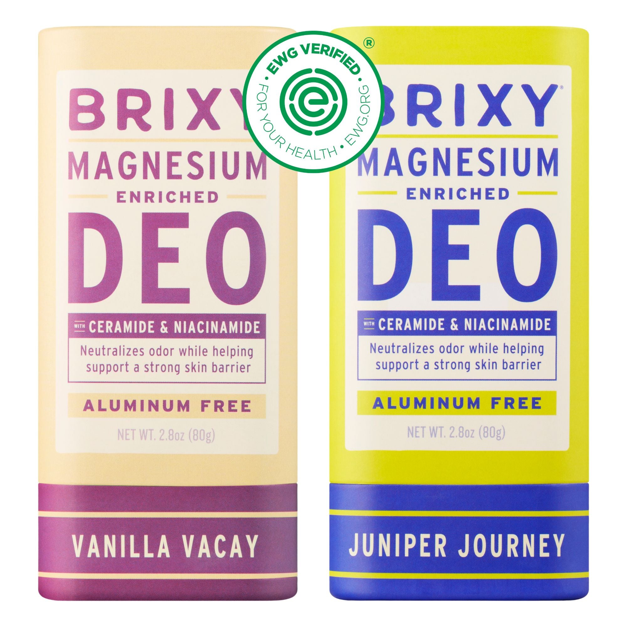 Magnesium Enriched Deo 2-Pack - Vanilla Vacay + Juniper Journey