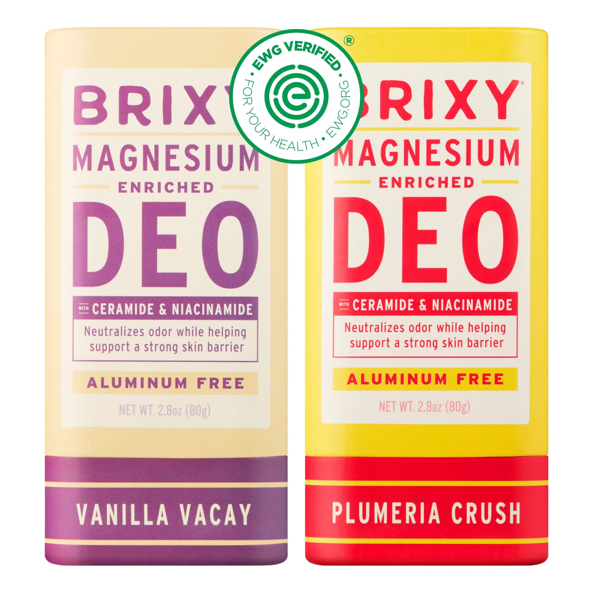 Magnesium Enriched Deo 2-Pack - Vanilla Vacay + Plumeria Crush