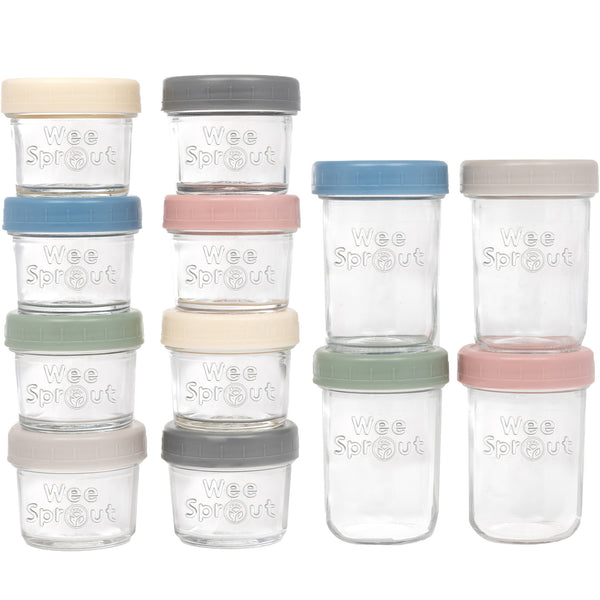 Glass Baby Food Storage Jars – 4 oz & 8 oz Mixed Set (12-Pack)