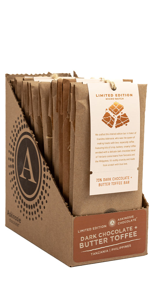 POP - 73% Dark Chocolate + Butter Toffee Bar