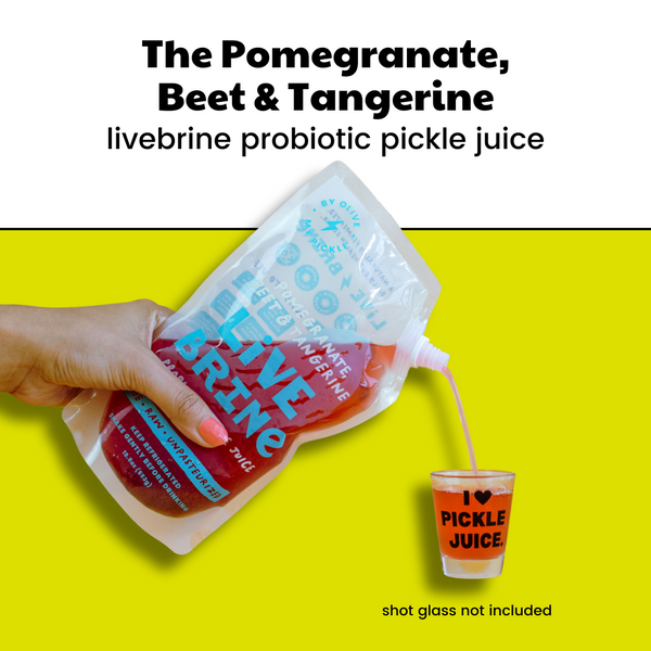 LiveBrine Probiotic Pickle Juice: Pomegranate, Beet & Tangerine
