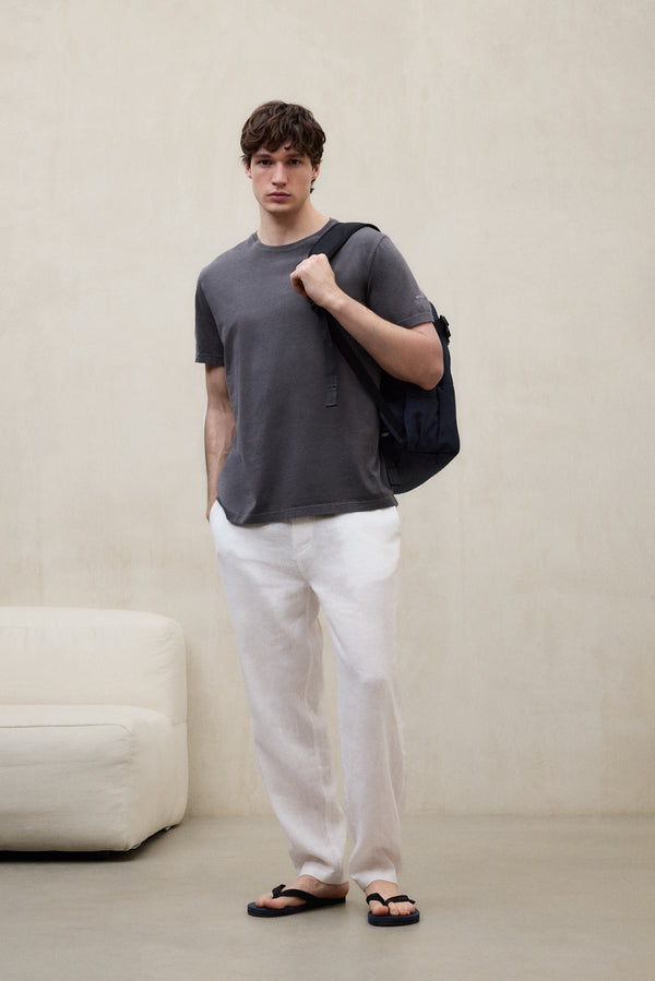 PANTALONES DE LINO ETHIWIN BLANCO