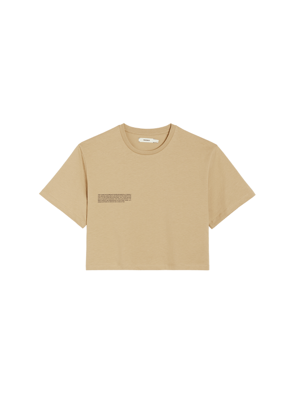 Archive Womens Organic Cotton Cropped T-shirt,sahara sand
