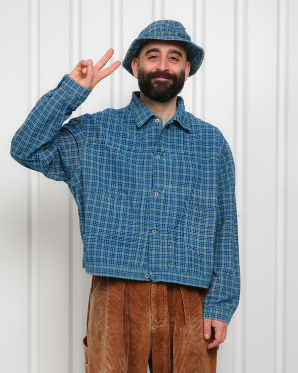 Sundae Jacket - Indigo Mud Check